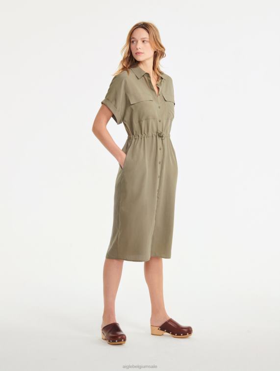 vrouwen kleren staartlis Aigle overhemdjurk met korte mouwen J404Z694