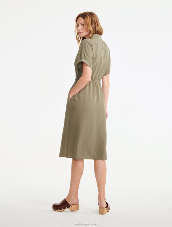 vrouwen kleren staartlis Aigle overhemdjurk met korte mouwen J404Z694