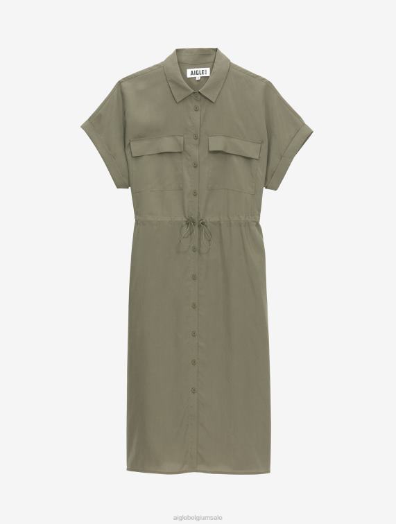 vrouwen kleren staartlis Aigle overhemdjurk met korte mouwen J404Z694