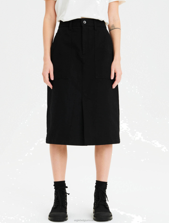 vrouwen kleren zwarte onyx Aigle Recht gesneden halflange rok J404Z677