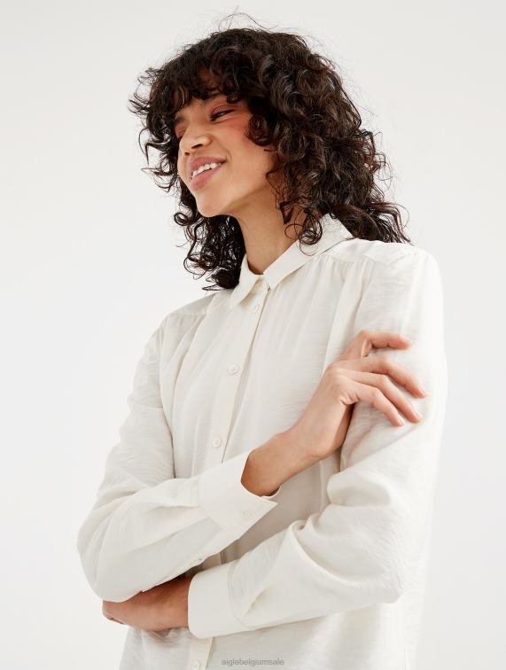 vrouwen kleren lag Aigle shirt met lange mouwen verzameld op de schouders J404Z559