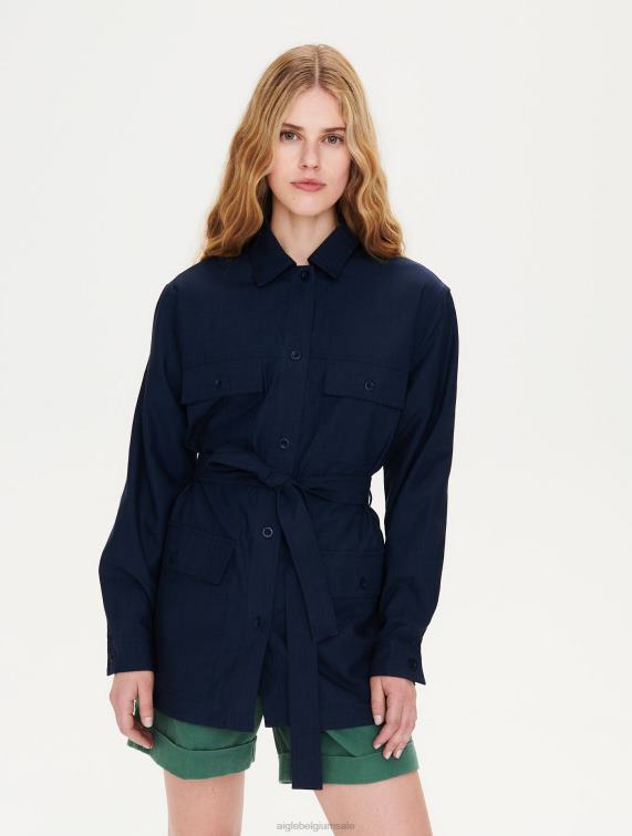 vrouwen kleren rijk Aigle Overshirt van katoen en tencel J404Z615