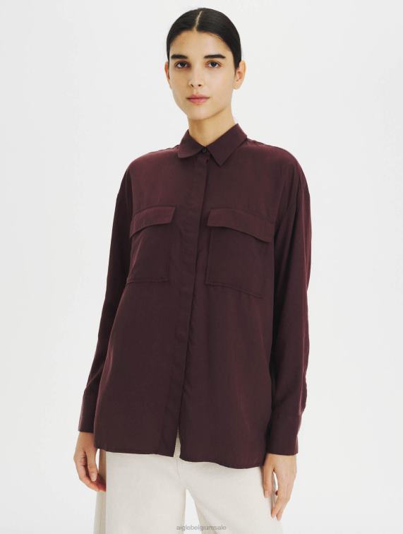 vrouwen kleren toffee Aigle oversized overhemd J404Z618