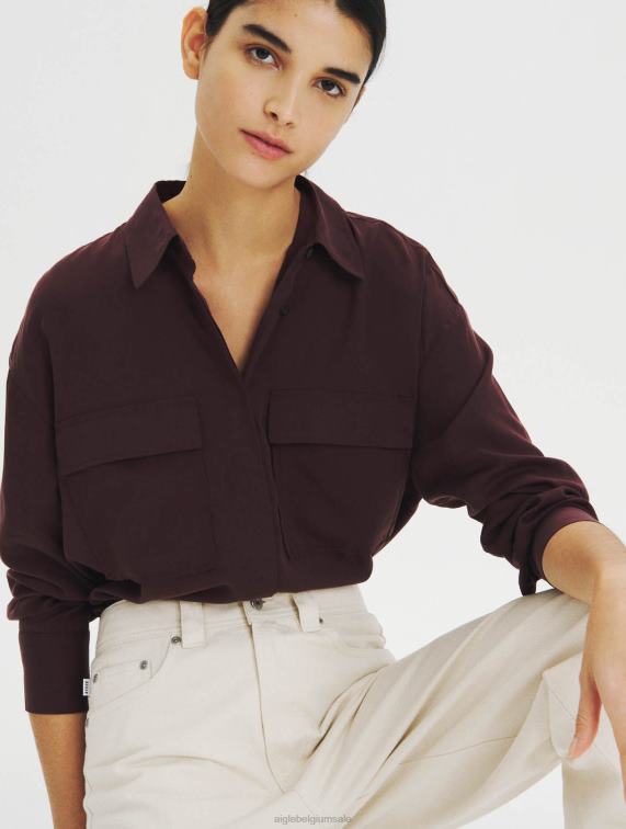 vrouwen kleren toffee Aigle oversized overhemd J404Z618