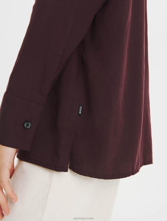 vrouwen kleren toffee Aigle oversized overhemd J404Z618