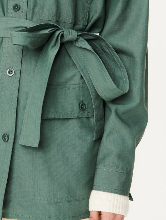 vrouwen kleren vert gris Aigle Overshirt van katoen en tencel J404Z620
