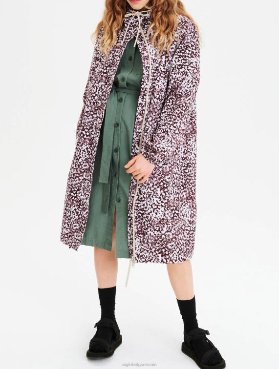 vrouwen kleren fudge pr Aigle opvouwbare lange parka met print J404Z633