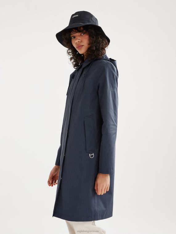 vrouwen kleren rijk Aigle lange mtd parka met capuchon J404Z454