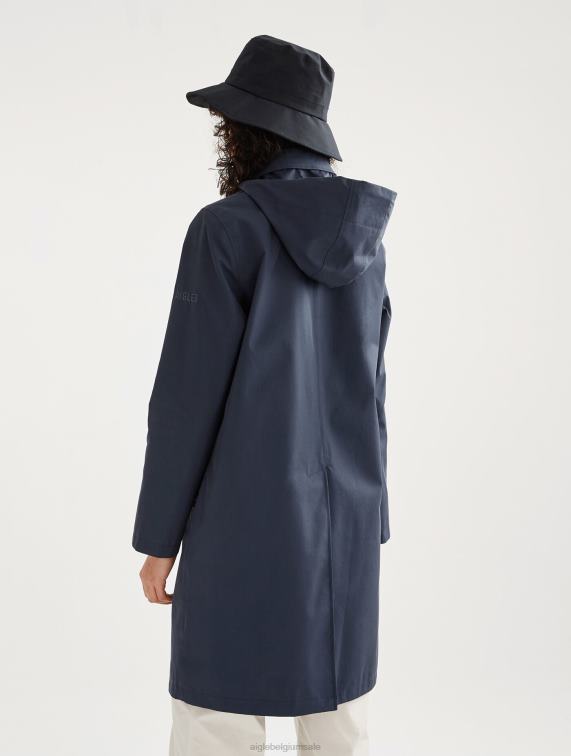 vrouwen kleren rijk Aigle lange mtd parka met capuchon J404Z454