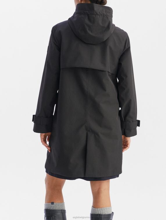 vrouwen kleren zwart Aigle lange goretex parka J404Z427