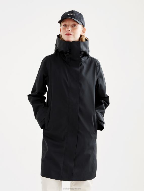 vrouwen kleren zwart Aigle lange mtd-parka J404Z440