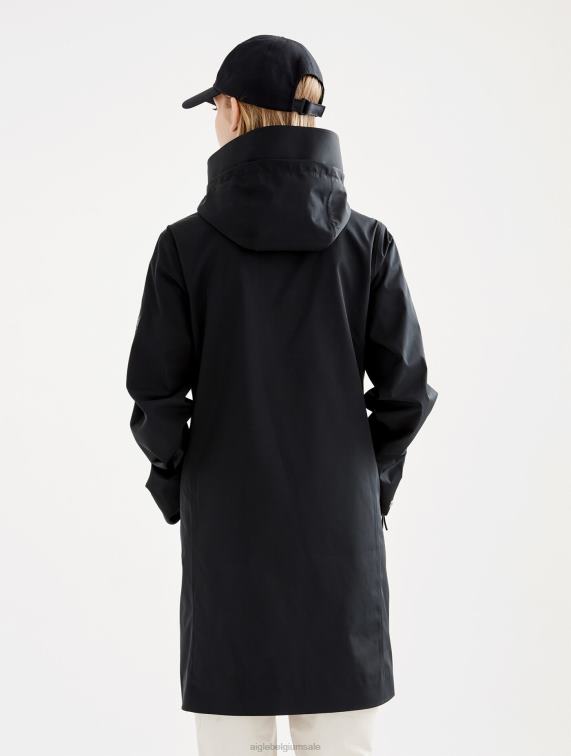 vrouwen kleren zwart Aigle lange mtd-parka J404Z440
