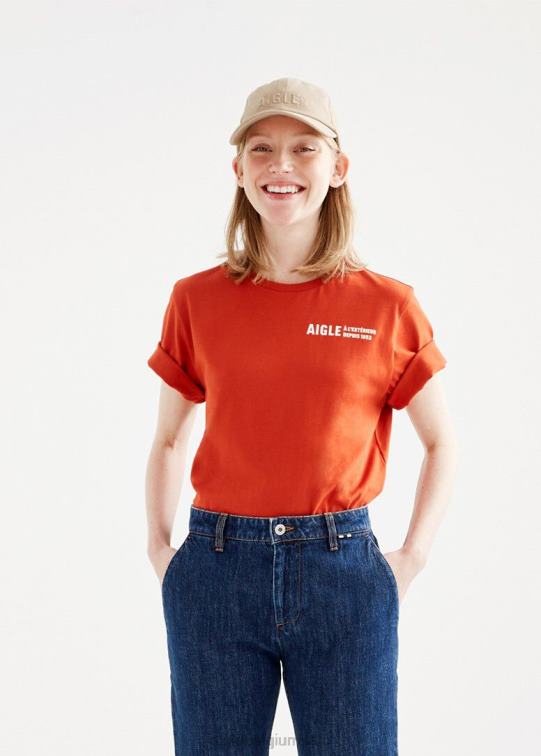 vrouwen kleren goji Aigle T-shirt van biologisch katoen met ronde hals J404Z546