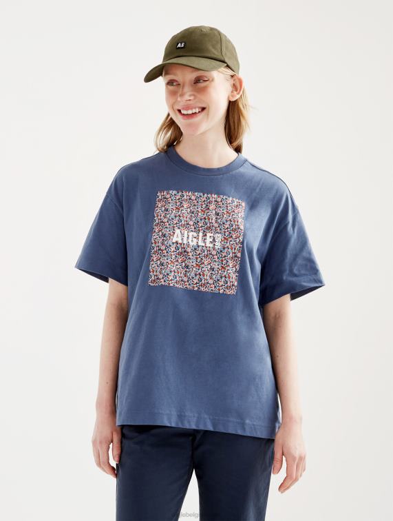 vrouwen kleren marais Aigle Liberty- en print-T-shirt met korte mouwen J404Z543