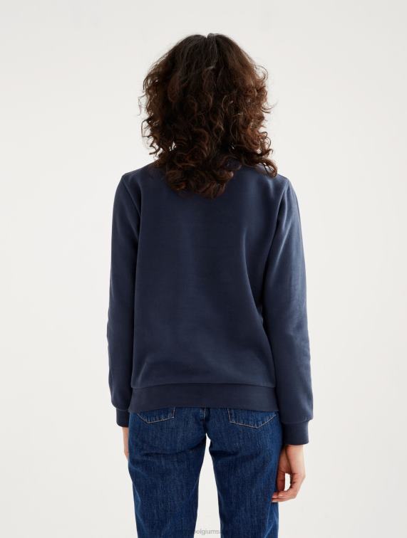 vrouwen kleren rijk Aigle Sweatshirt met ronde hals, geborsteld en print op de borst J404Z545