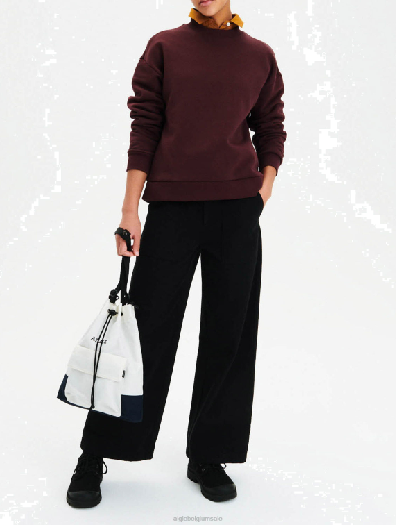 vrouwen kleren toffee Aigle ecologisch ontworpen sweatshirt met ronde hals J404Z662