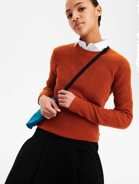 vrouwen kleren goudbruine Aigle trui van biologisch katoen J404Z655