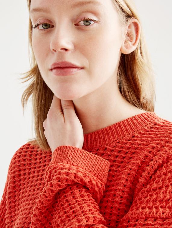 vrouwen kleren harissa Aigle decoratieve gebreide trui met lange mouwen J404Z529