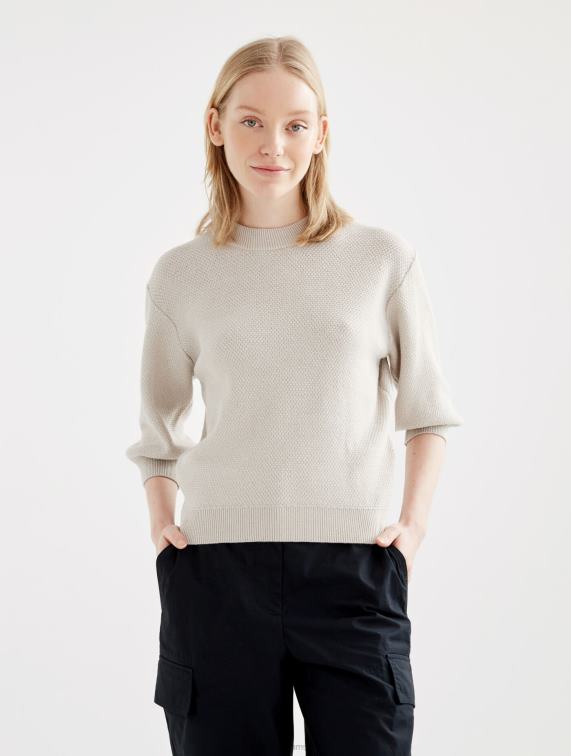 vrouwen kleren sabel Aigle Trui met korte mouwen en decoratief breiwerk J404Z458