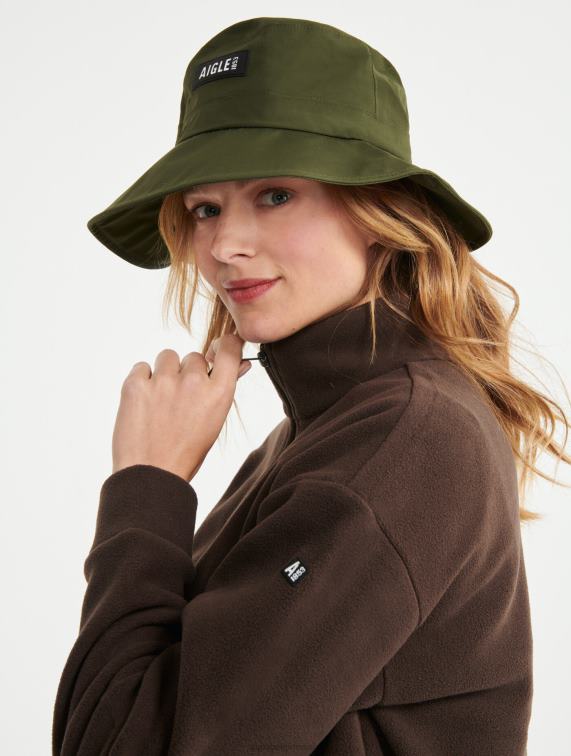 vrouwen kleren cacao Aigle fleece met ritssluiting J404Z585