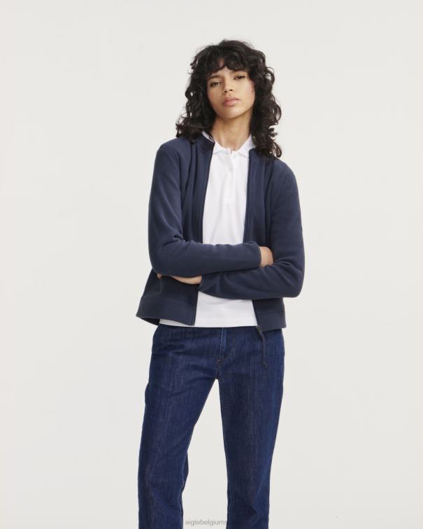 vrouwen kleren rijk Aigle Fleece met ronde hals en ritssluiting J404Z710