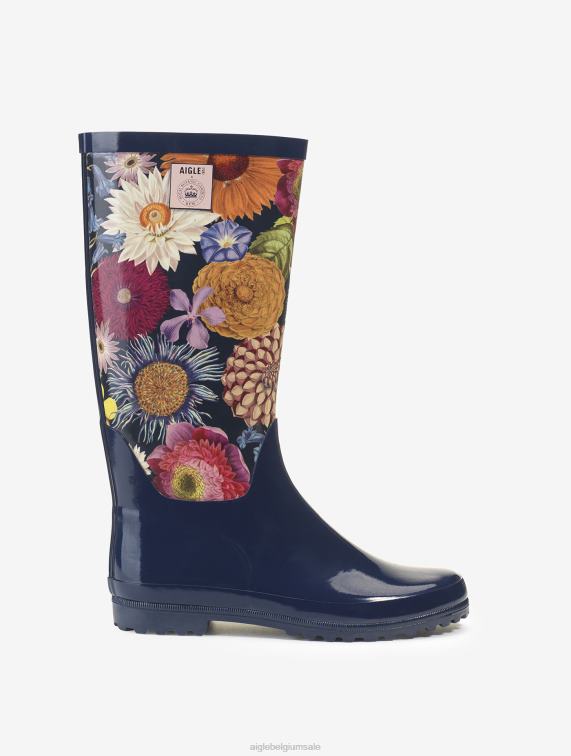 vrouwen laarzen Kew multibloom Aigle gedrukte versie van de gepatenteerde regenlaarzen J404Z606