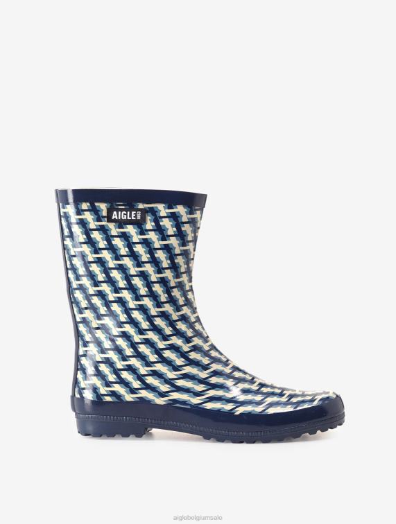 vrouwen laarzen monogram Aigle enkel bedrukte regenlaars J404Z629