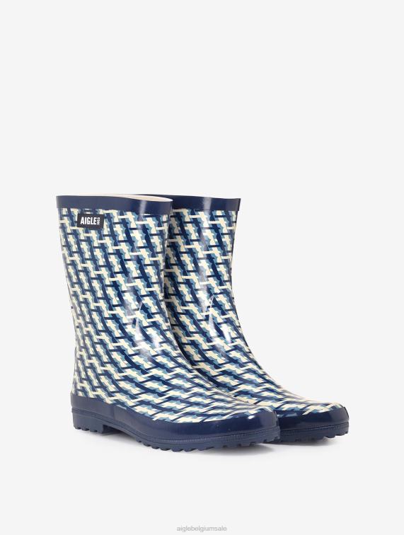 vrouwen laarzen monogram Aigle enkel bedrukte regenlaars J404Z629