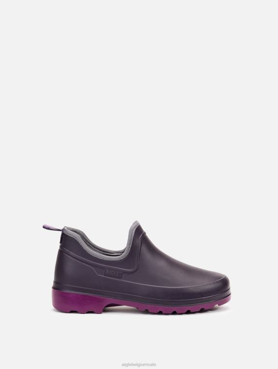 vrouwen schoenen Aubergine/Dahlia Aigle ultralichte gesloten klomp J404Z599