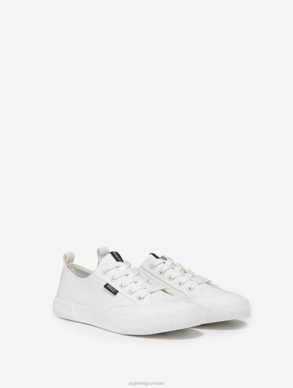 vrouwen schoenen blanco Aigle canvas sneaker J404Z700