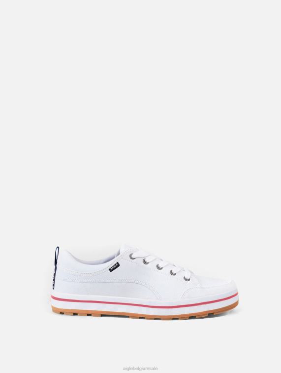 vrouwen schoenen wit Aigle lichtgewicht canvas sneakers J404Z712